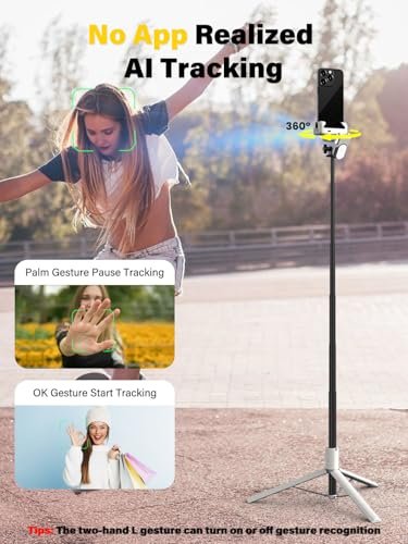 AOCHUAN Smartphone Gimbal Stabilizer, Smart Face Tracking Tripod Without APP