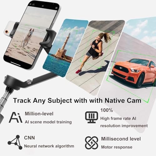 Hohem iSteady V3 Ultra Gimbal Stabilizer for iPhone Android Smartphone,Phone Gimbal with AI Tracking,Fill Light,Detachable Touchscreen Remote,Phone Stabilizer for Video Recording,YouTube TikTok Travel