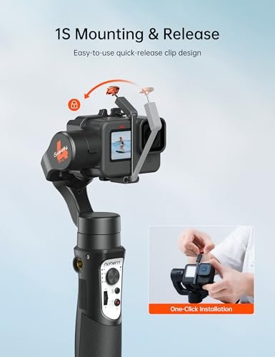 Hohem iSteady Pro 4 3 Axis Gimbal Stabilizer for Gopro Hero 13/12/11/10/9, Bluetooth Control, IPX4 Splashproof, Camera Stabilizer for Video Recording, Compatible with Osmo Camera, Insta360