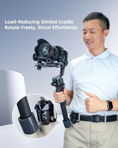 XIXAN Handheld Gimbal Stabilizer Weight Reducing Kit with Adjustable Shoulder Strap, Belt, Gimbal Cradle Support, Extension Rod. Hold Gimbal Easier and Longer. Fits DJI RS4/RS3/RS3Pro/RS2/RSC2/SC/S