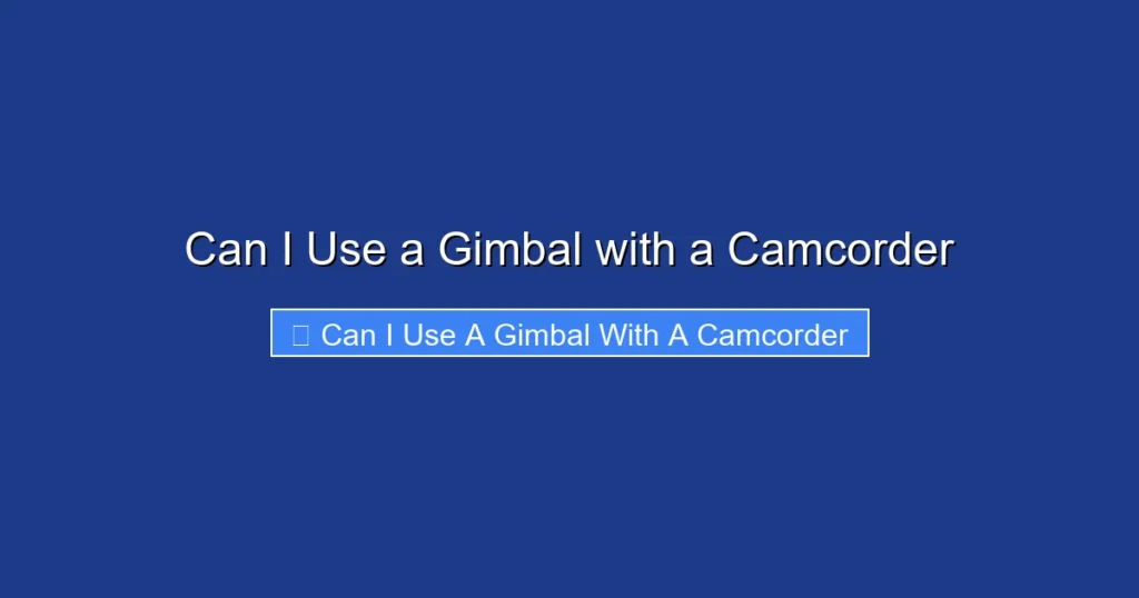 Can I Use a Gimbal with a Camcorder