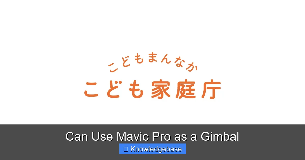 Can Use Mavic Pro as a Gimbal